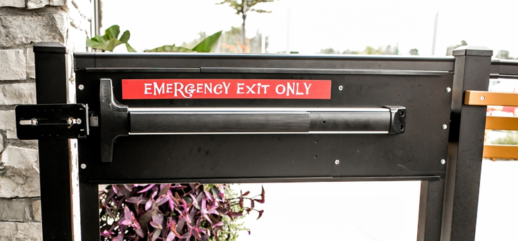 emergency push bar installation in Elizabeth Gardens